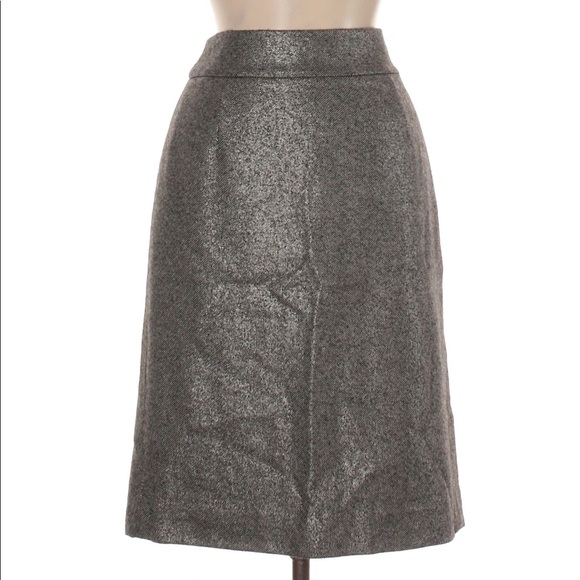 J. Crew Dresses & Skirts - ⚜️J. Crew Collection Metallic Silver Wool Skirt